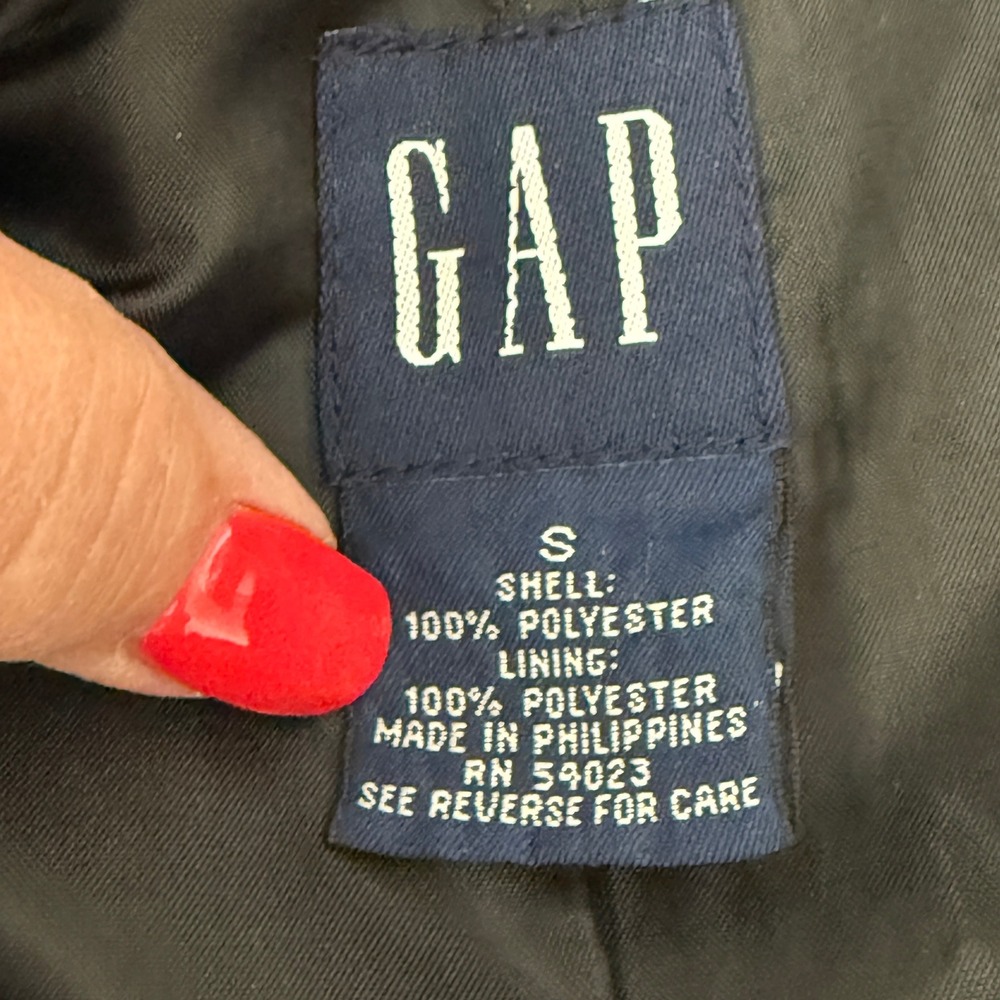 GAP Women Double Breasted Trench Coat‎ Black Polyester Size Small - Picture 5 of 9